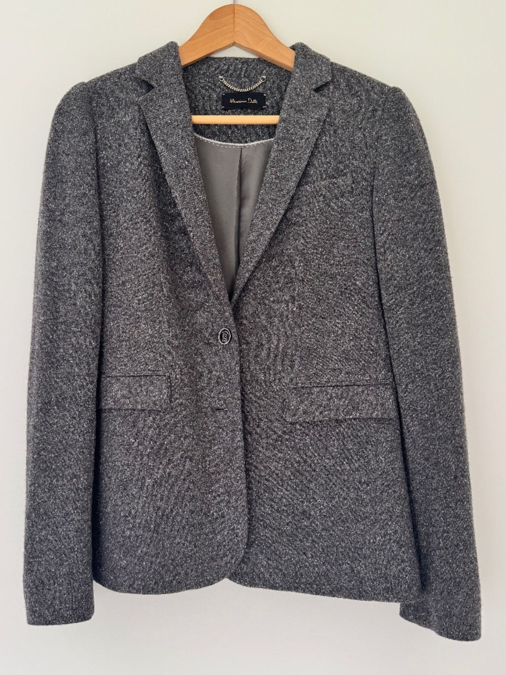 Massimo Dutti Knit Gray Blazer, Size 4